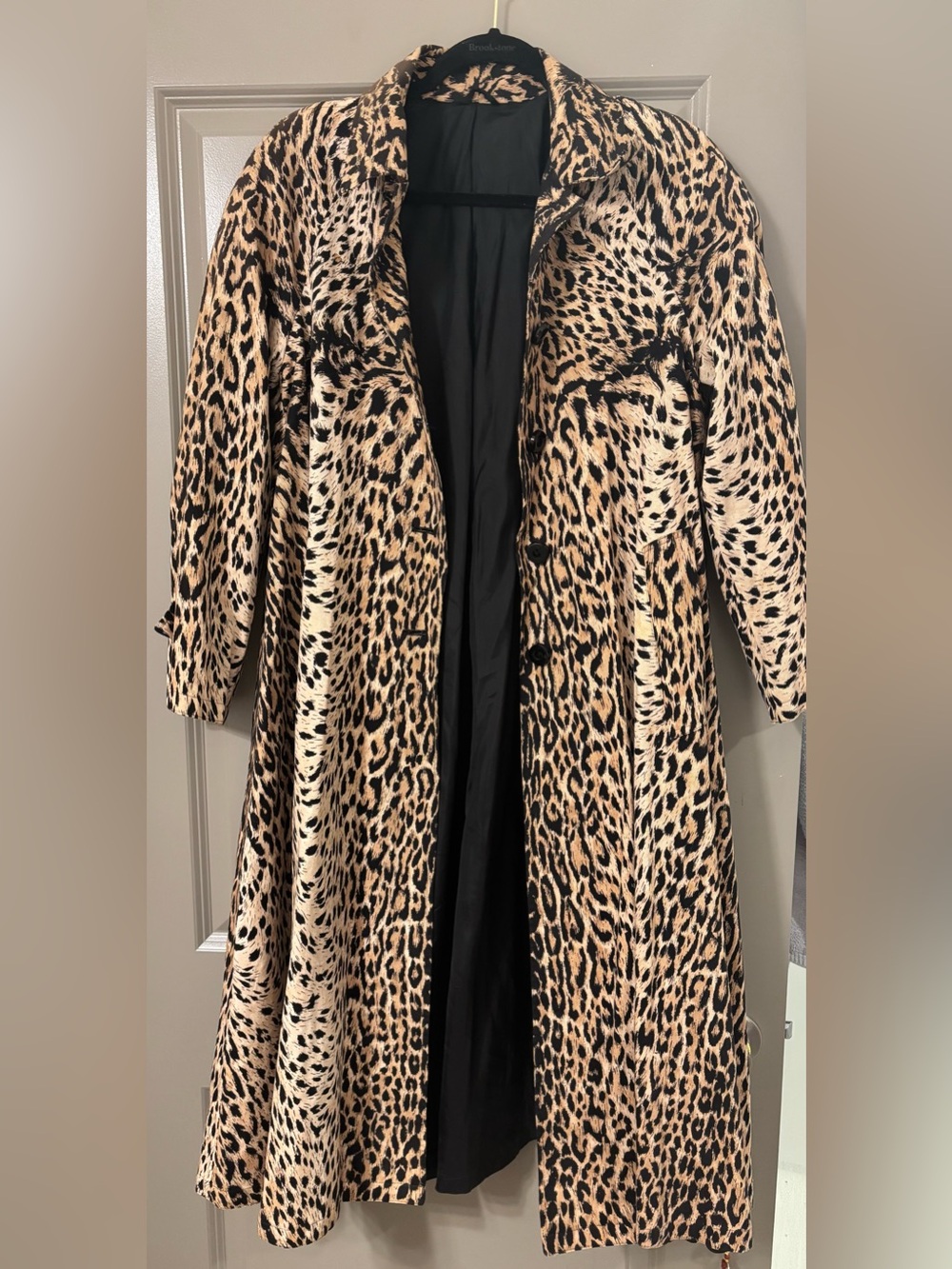 Vintage Sealup Modello Leopard Print Women’s Long Coat